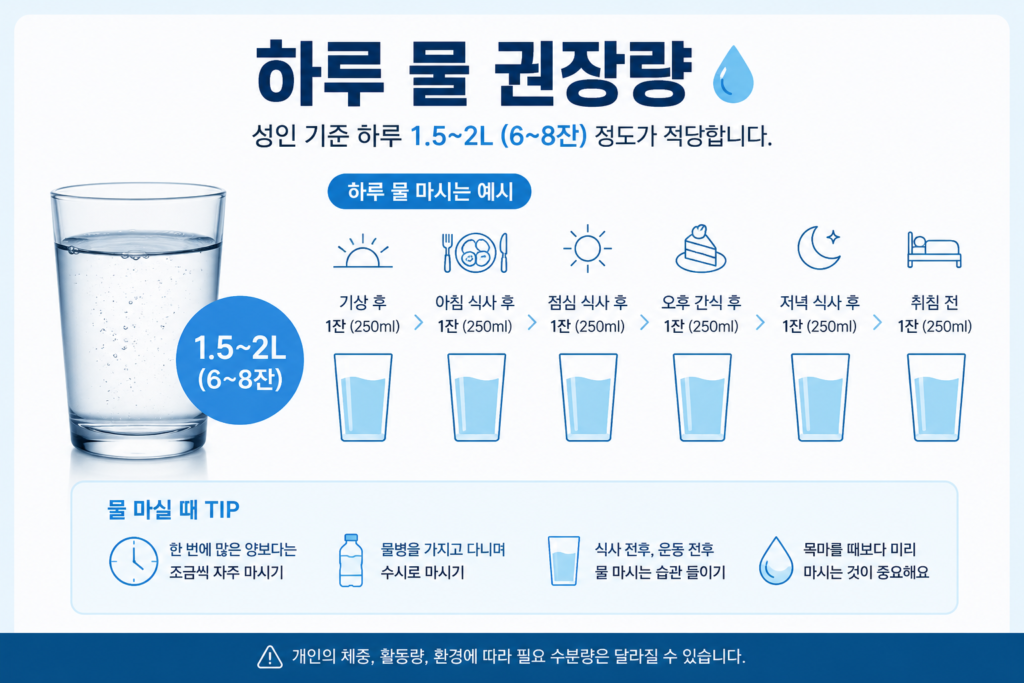 하루 물 권장량