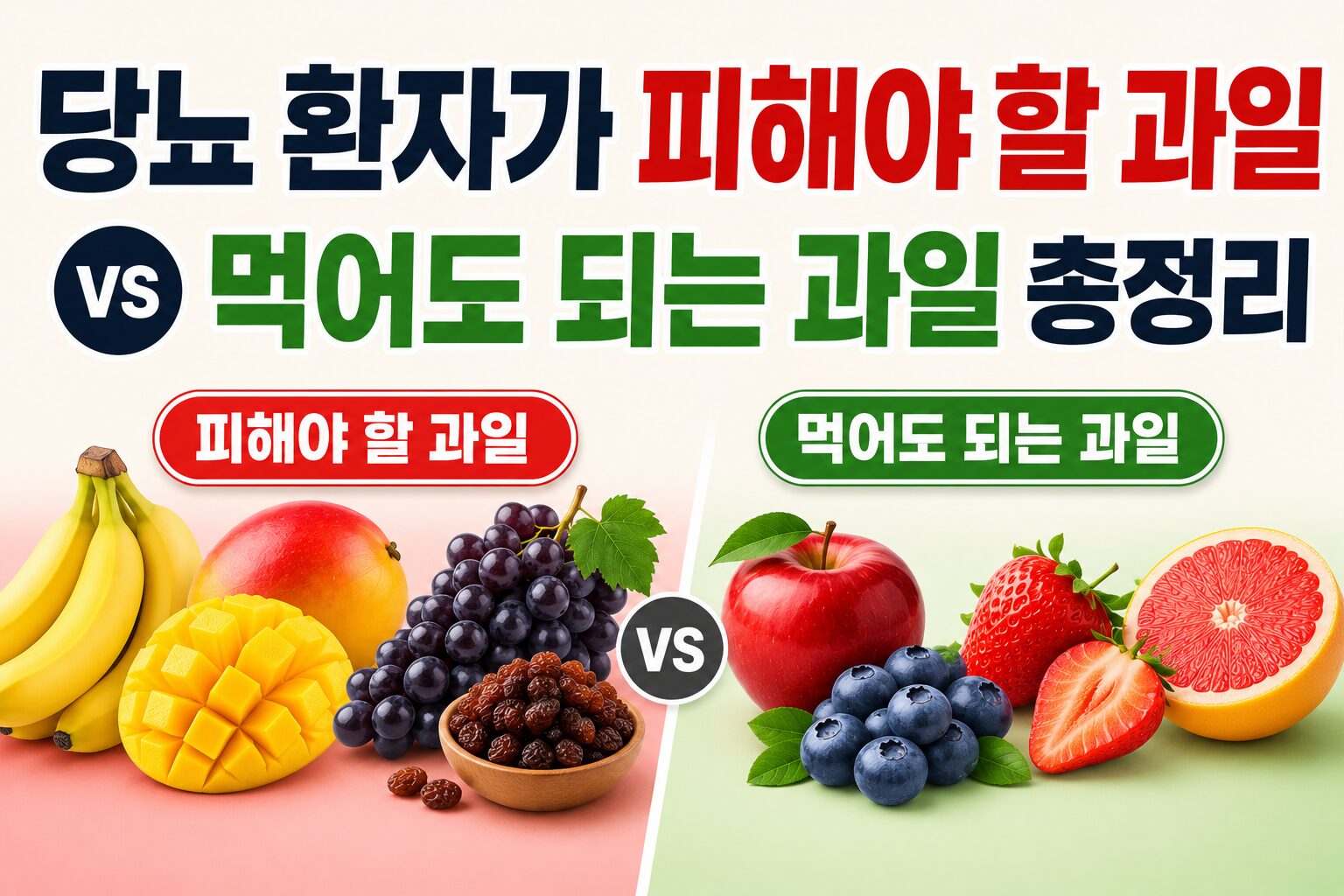 당뇨 환자가 피해야 할 과일 먹어도 되는 과일