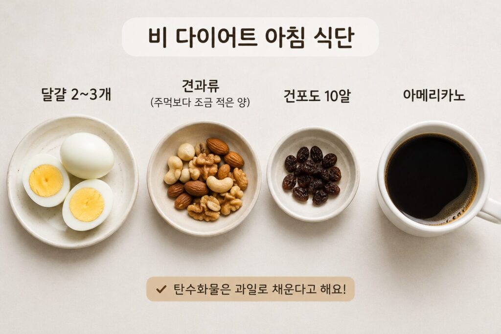 가수 비 아침 식단