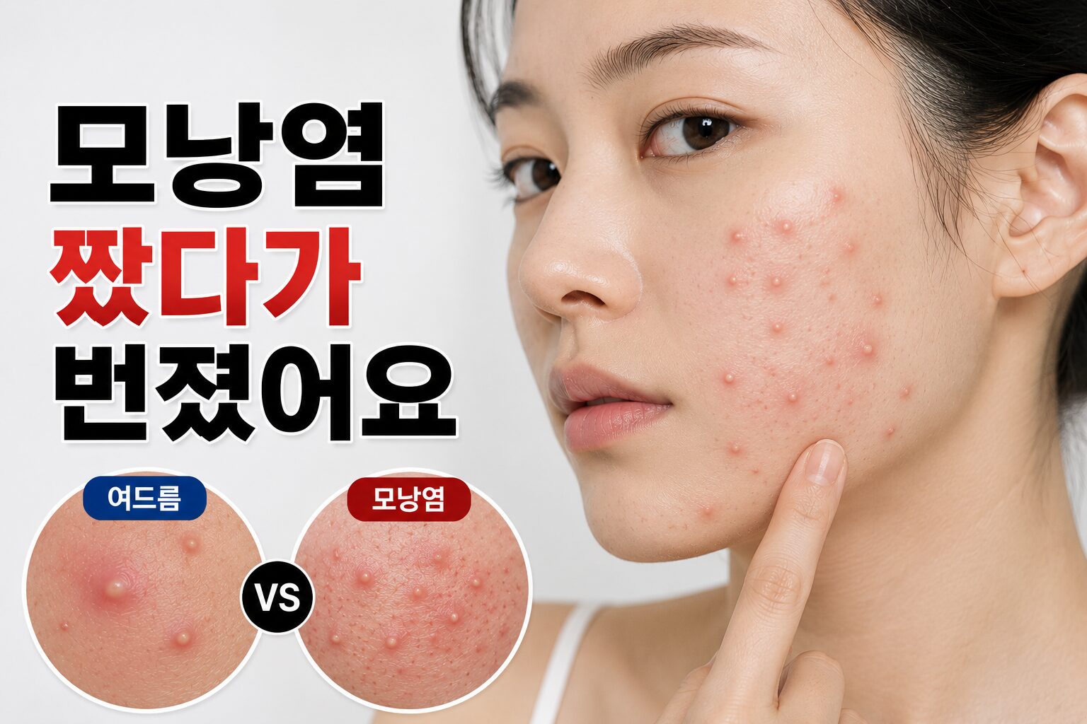 모낭염 짰다가 번졌어요